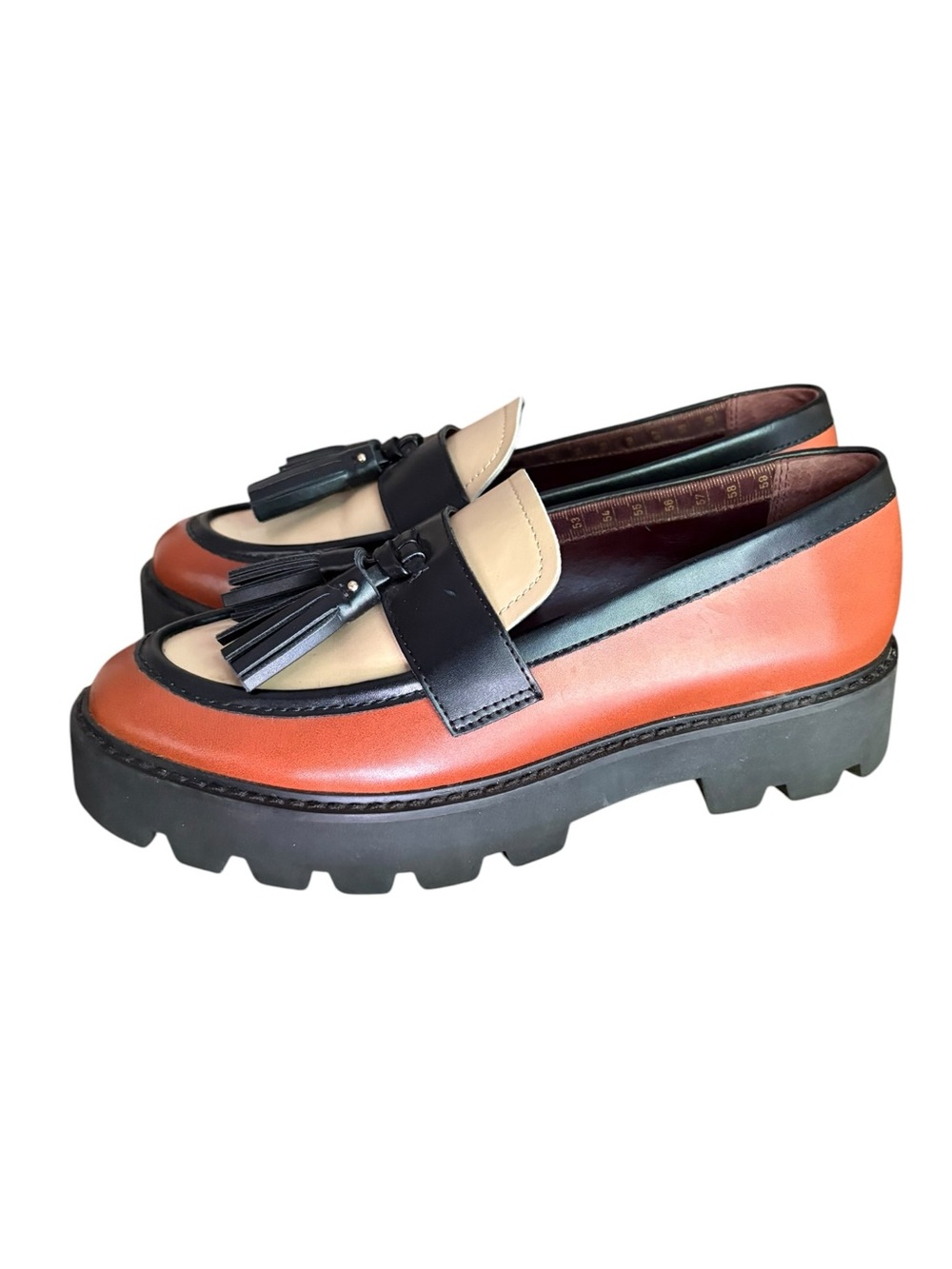Sarto by Franco Sarto Balinna Slip On Tasseled Loafer Lug Sole Tri Tone Sz 6 - Picture 8 of 8